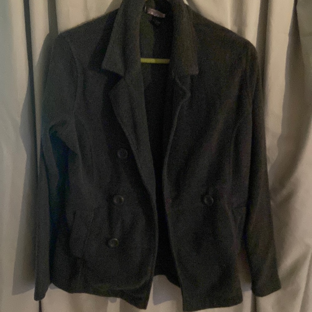 Fleece gray pea coat